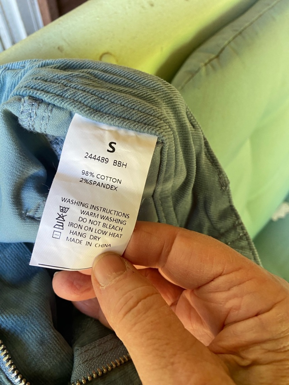 Corduroy Wide Leg Jeans - Blue - Unknown Brand - Picture 3 of 3